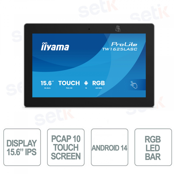 iiyama 15.6" Touch PC with Android, NFC/RFID, RGB LED and PoE