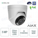 Ajax TurretCam HL 5MP 2.8mm bianca: Telecamera IP con AI e Visione Notturna