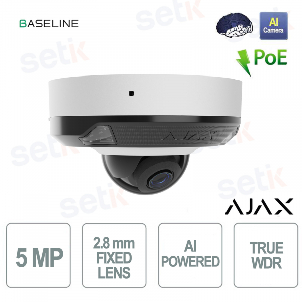 Ajax DomeCam Mini HL 5MP 2.8mm White with AI – Smart IP Camera