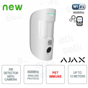 Ajax Rivelatore di Movimento PIR con Fotocamera Pet Immune 868MHz