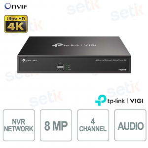 VIGI NVR1004H 4-Channel | 4K Network Video Recorder with AI and Audio