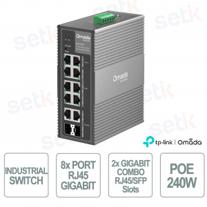 TP-Link Omada IES210GPP | Switch Industriale 10 Porte Gigabit PoE++ 240W