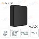 Ajax EN54 Fire ReX Jeweller Black – EN54 Certified Wireless Fire Alarm Repeater with Coverage of Up to 35 km²