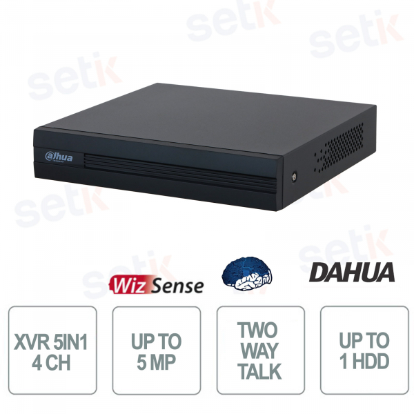 Dahua XVR1B04H-I: DVR 4 Canali 5MP con AI WizSense e SMD Plus