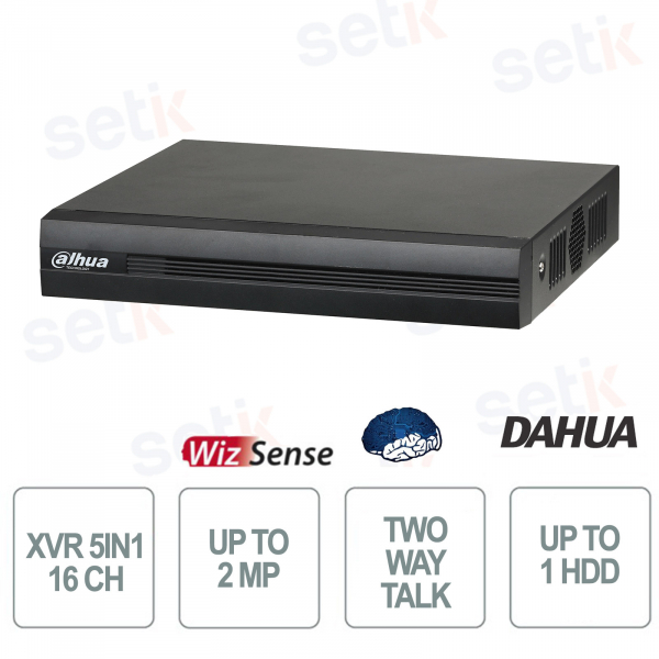 Dahua XVR1B16-I: DVR 16 Canali AI WizSense con SMD Plus e Smart H.265+