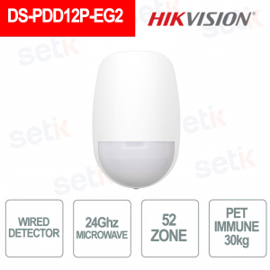 Detector con cable Hikvision K-Band 12M 85.9° Inmunidad a mascotas