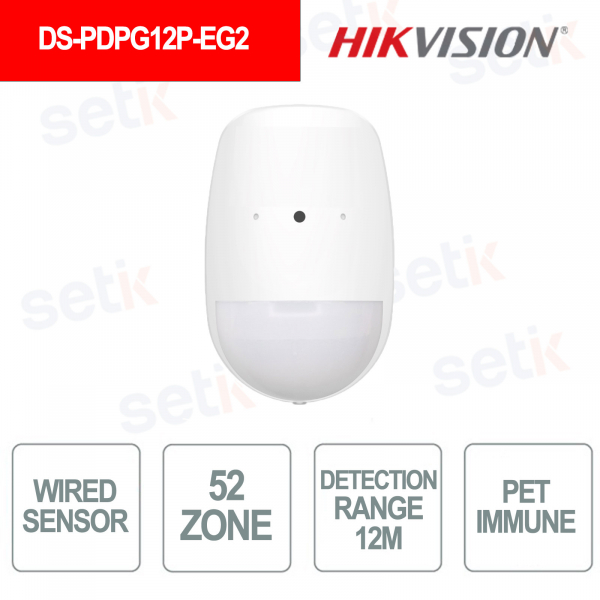 Hikvision Broken Glass PIR Sensor with Cable Animal Filter Detection up to 12 meters Angle 85.9 degrees