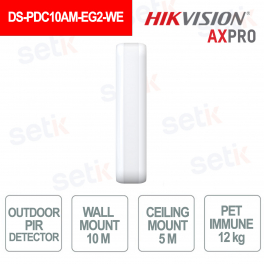 Détecteur Pir extérieur sans fil Hikvision AXPro - Immunisé contre les animaux