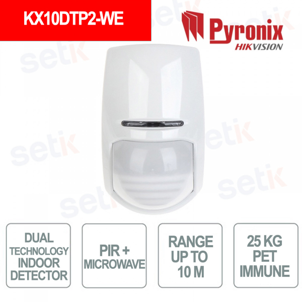 Indoor wireless detector - Dual technology - PIR and microwave - Detection up to 10m - For immunity 25kg