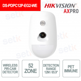 Capteur de mouvement Hikvision AXPro Pir-cam sans fil 868Mhz 12M 85,9 ° Immunité aux animaux de compagnie