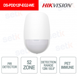 Hikvision Banda-K Pir Détecteur de Mouvement Sans Fil 868Mhz 12M 85.9° Immunité Animaux