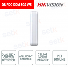 Hikvision K-Band Détecteur de rideau AM sans fil à double technologie - Immunité aux animaux domestiques