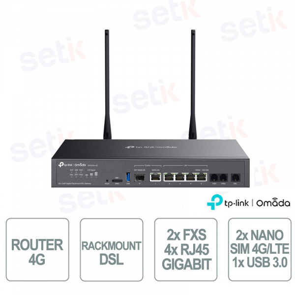 TP-Link DR3220v-4G | Rackmount DSL Gateway with 4G+ Cat6 up to 300 Mbps