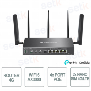 TP-Link ER706WP-4G | AX3000 WiFi 6 VPN Gateway with 4G+ Cat6 and PoE+