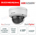Telecamera Dome Hikvision 4MP 2.8mm AcuSense AI con DarkFighter e HEOP