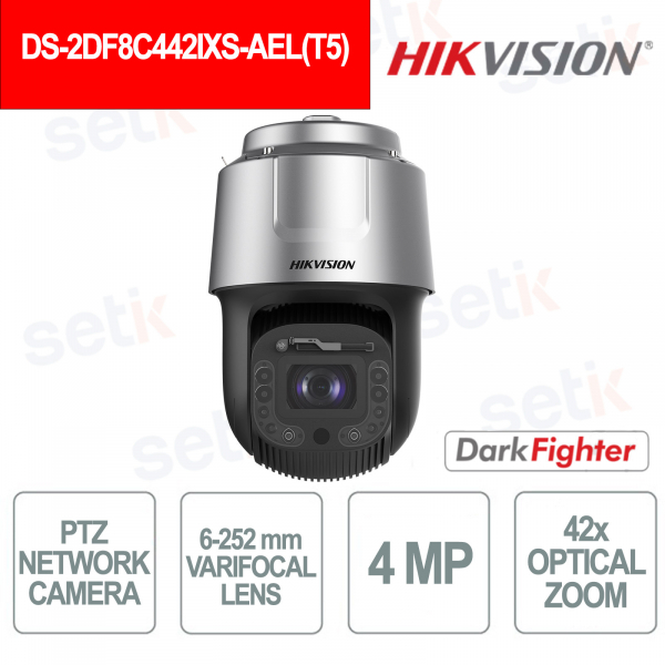 Telecamera Speed Dome Hikvision 4MP 42× Zoom IR DarkFighter AI