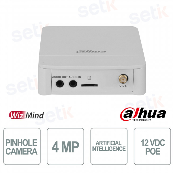 Telecamera Dahua IPC-HUM8441E-E1 4MP Pinhole WizMind con AI, Rilevamento Volti e Conteggio Persone