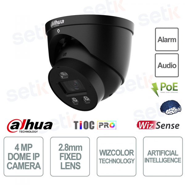 Dahua IPC-HDW3449H-AS-PV-PRO-B 4MP 2.8mm White Camera with AI, WizColor, and Perimeter Protection