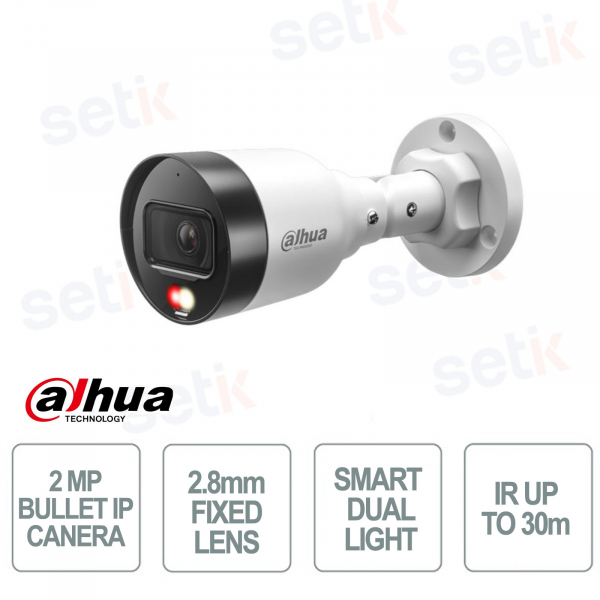 Dahua IPC-HFW1239S1-A-IL-S6 2MP 2.8mm IP Camera with AI, 30m LED/IR, PoE and IP67”