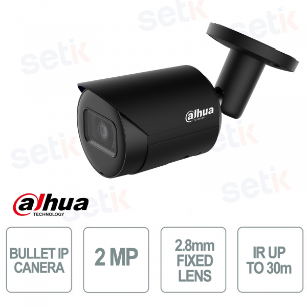 Telecamera Dahua IPC-HFW2230S-S-S2-B 2MP 2.8mm Nero con Starlight e IR 30m