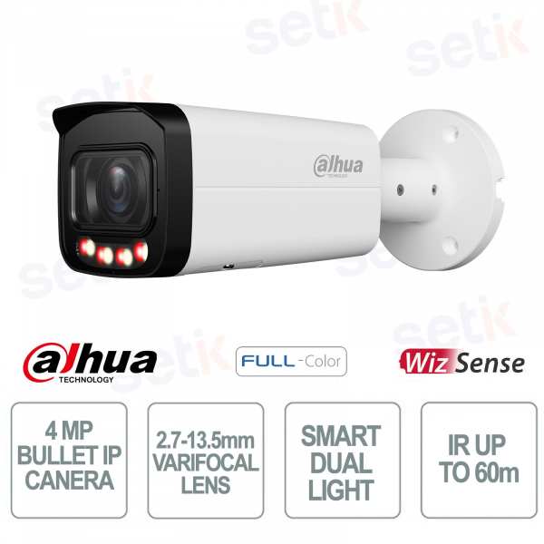 Telecamera Dahua IPC-HFW2449T-ZAS-IL 4MP 2.7–13.5mm con AI e Smart Dual Light