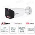 Dahua 4MP WizSense IP Bullet Camera 2.8mm White with AI and Color Night Vision