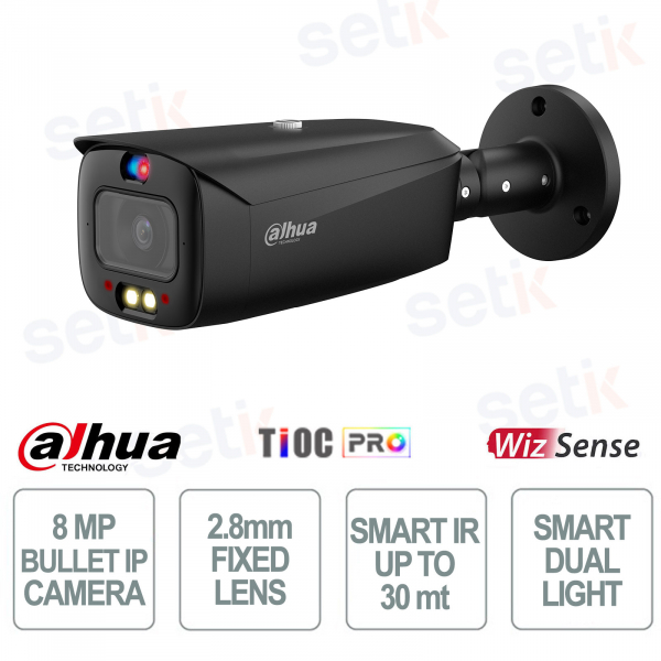 Telecamera Dahua 8MP Bullet IP Nera 2.8mm con AI e Smart Dual Light