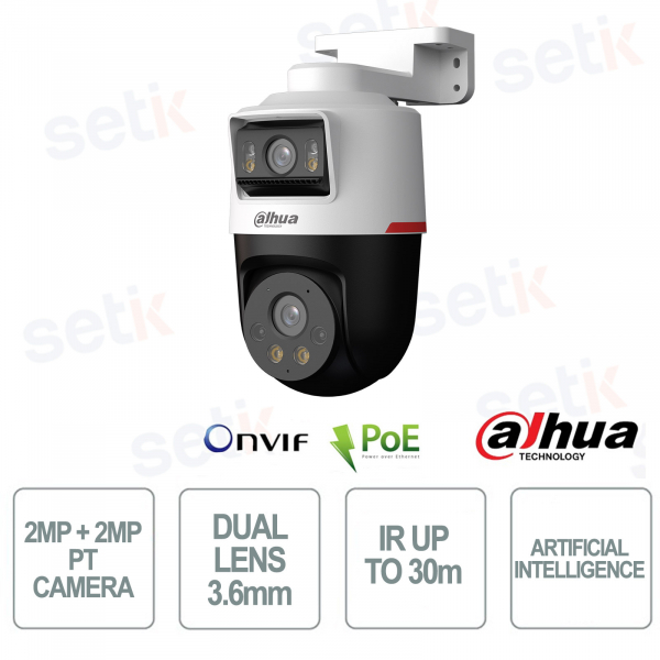 Telecamera Dahua IPC-PTS2249B-E2-S-PV-PRO 2MP 3.6mm WizColor con deterrenza attiva IP66