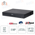 Dahua XVR5104H-I3-4P 4 Channel 5MP DVR with AI WizSense and SMD Plus