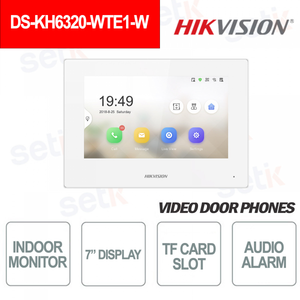Innenstation Hikvision WIFI-Display 7 Zoll + TF-KARTE Microsd-Steckplatz und Snapshot - Weiß