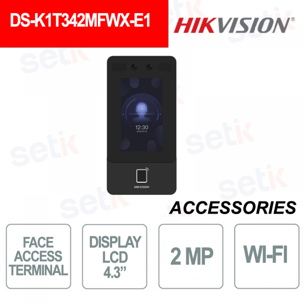 Hikvision DS-K1T342MFWX-E1 | AI 2MP Touch 4.3" IP65 Facial Terminal