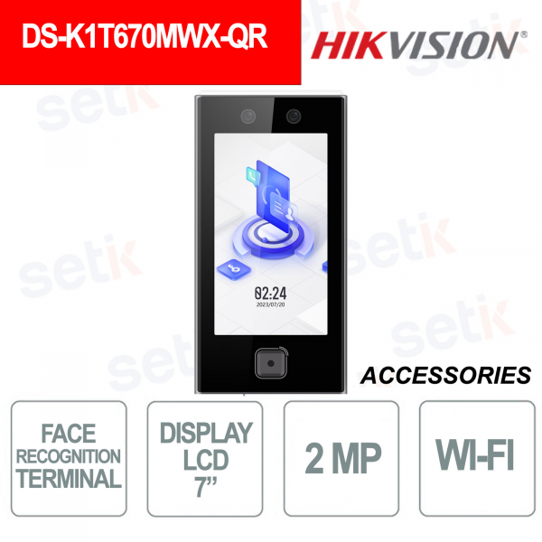 Hikvision DS-K1T670MWX-QR: Terminale di riconoscimento facciale avanzato per controllo accessi sicuro e veloce