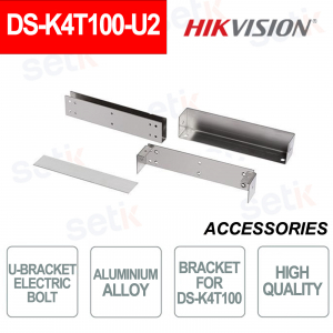 DS-K4T100-U2: supporto in lega per catenaccio elettrico su porte in vetro - Hikvision