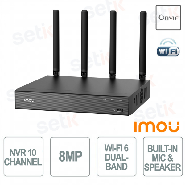 IMOU N118W NVR Wi-Fi 18 Canali con Audio Bidirezionale, Wi-Fi 6 e Registrazione 4K H.265