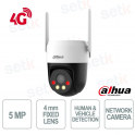 Telecamera Dahua P5AE-PV-4G 5MP 4mm 4G AI con Pan Tilt e visione notturna a colori