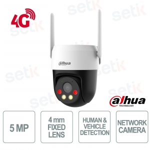 Telecamera Dahua P5AE-PV-4G 5MP 4mm 4G AI con Pan Tilt e visione notturna a colori