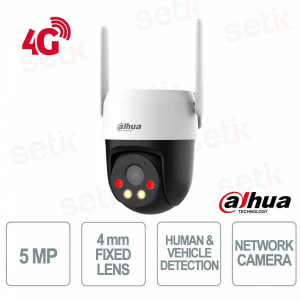 Telecamera Dahua P5AE-PV-4G 5MP 4mm 4G AI con Pan Tilt e visione notturna a colori