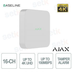 134506.122.WH1 - Ajax 16-Channel 4K NVR White – Secure and Powerful Network Video Recorder