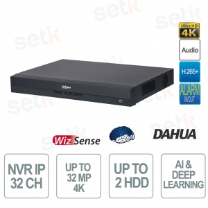 Dahua NVR5232-EI2 32-Channel AI NVR, 2 HDDs, 8K HDMI, Face Recognition, and AcuPick
