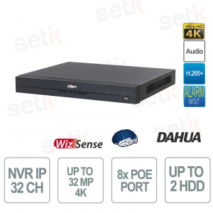 NVR5232-8P-EI2 32 canaux PoE avec IA, AcuPick, reconnaissance faciale et ANPR - Dahua