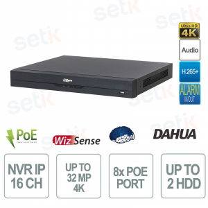 NVR5216-8P-EI2 16 Canali 8 PoE con AI, AcuPick, Face Recognition e ANPR - Dahua