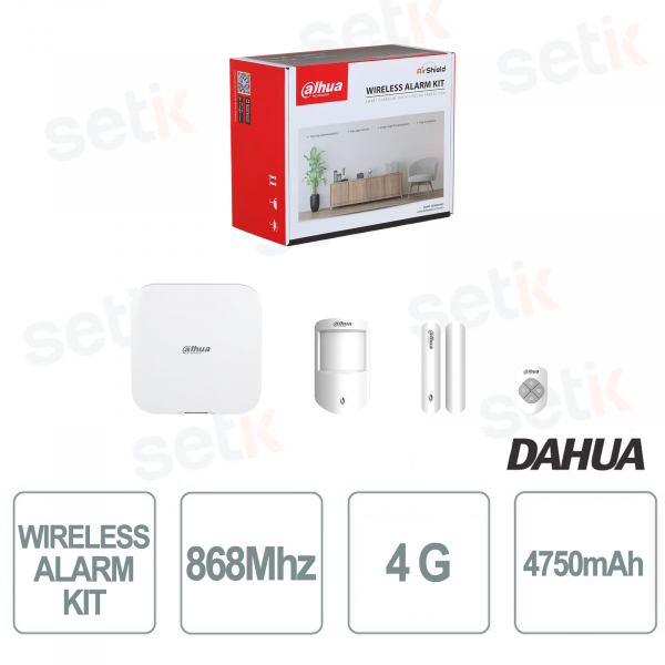 ART-ARC3800H-03-FW2-868 – Kit Allarme Wireless Smart con 4G e Videoverifica - Dahua