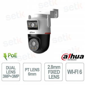 Telecamera Dahua IPC-PTS2349B3-SW-E2-PV Dual Lens 3MP+3MP Starlight Wi-Fi 6