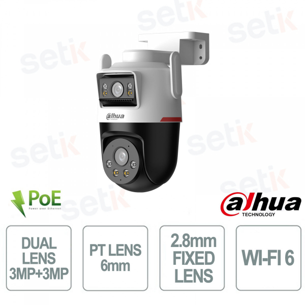 Telecamera Dahua IPC-PTS2349B3-SW-E2-PV Dual Lens 3MP+3MP Starlight Wi-Fi 6