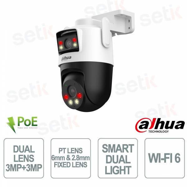 elecamera Dahua IPC-WPT1339DD-SW-3E2-PV Dual Lens 3MP Wi-Fi 6