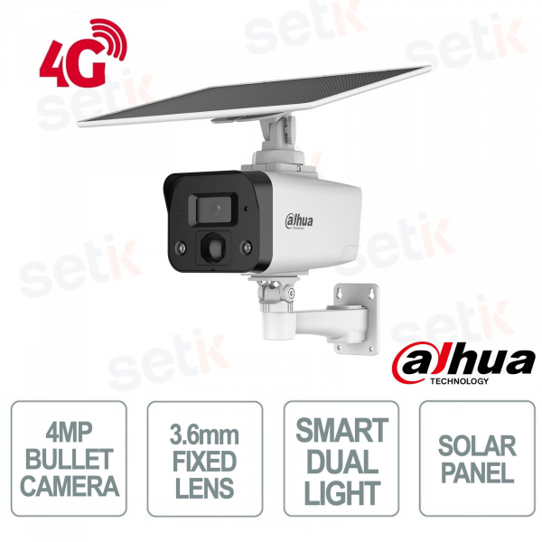 Dahua IPC-HFW2441DG-4G-SP-B-MAX 4MP 3.6mm Lens 4G and Solar Camera