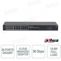 Commutateur cloud Gigabit Dahua CS4228-24GT à 28 ports pour réseaux d'entreprise