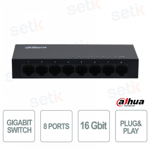 Dahua PFS3008-8GT-V2 8-Port Gigabit Switch: fast, reliable and plug & play network