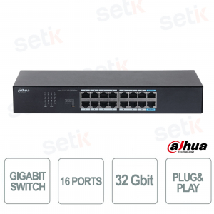 Dahua S3016-16GT 16-Port Gigabit Switch – Fast and Reliable Networking