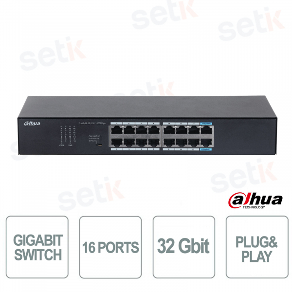 Dahua S3016-16GT 16-Port Gigabit Switch – Fast and Reliable Networking